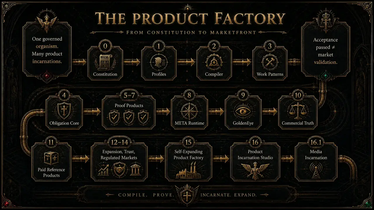 DIO product factory roadmap from constitution to product incarnation